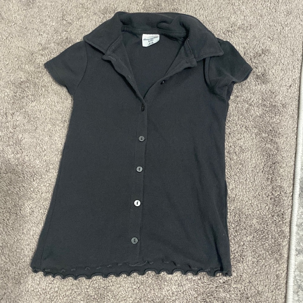 Gray Abercrombie Button Down Top Size 5/6